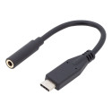 Digitus USB Type-C audio adapterkaabel, Type-C – 3,5mm M/F, 0,2m, audio sisend/väljund, versioon 3.1