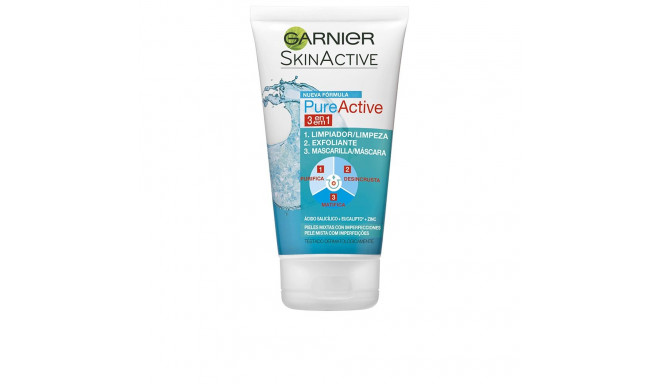 GARNIER PURE ACTIVE 3 en 1 limpiador pieles mixtas con imperfecciones gel 150 ml