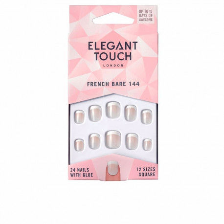 Elegant Touch kunstküüned #144-XS liimiga kandilised 24 u, French bare