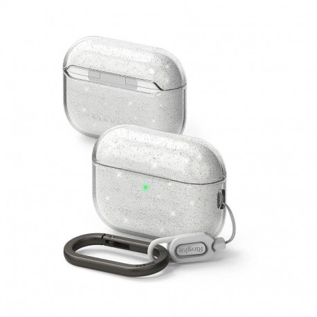 Airpods Pro 3 laadimiskarbiümbris Ringke Glitter, läbipaistev