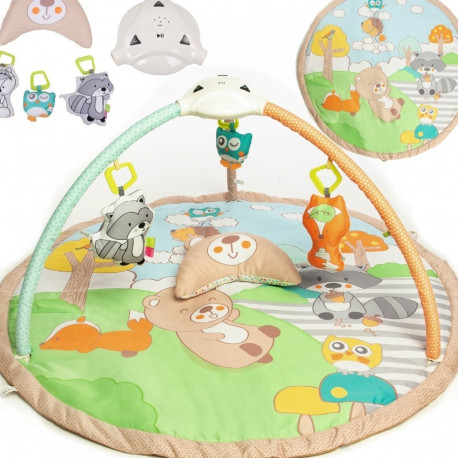 Mata edukacyjna dla niemowląt XXL z rzutnikiem i melodiami 110x110 cm