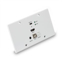150m Cat.6 HDMI 4K60 & Type C HDBaseT EU Wall Plate KVM Extender, Transmitter Extends Type C or HDMI