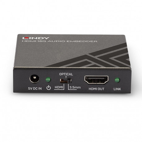 HDMI Audio Embedder - Lindy 18G 38203 Supports 4K@60Hz 18Gbps 24-bit/192kHz