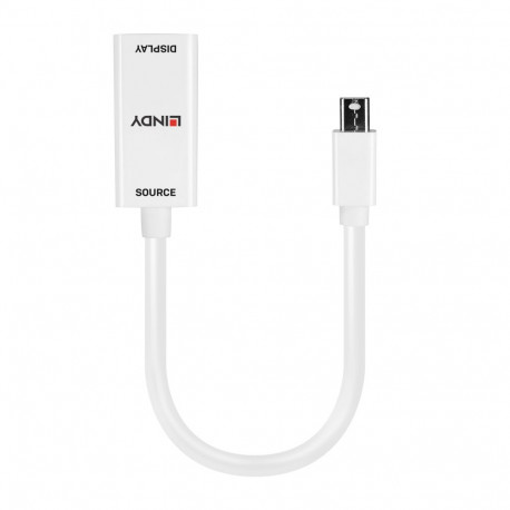 Adapter - LINDY Mini DisplayPort 1.2 to HDMI 4K Passive Adapter Converter, 30Hz, 10.8Gbps, White