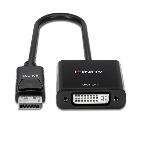 Adapter - LINDY DisplayPort to DVI-D Active Adapter Converter, 1920x1080@60Hz, 160mm, Black
