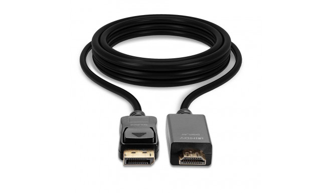 DisplayPort Cable - LINDY DisplayPort to HDMI Cable, 3840x2160@30Hz, 2 m, Black