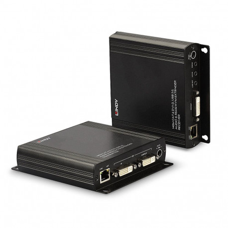 KVM Extender - LINDY Cat.6 DVI-D, USB, Audio & RS232 KVM Extender 140 m 1920x1200@60Hz