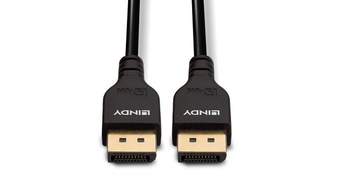 DisplayPort Cable - LINDY Slim DisplayPort 1.4, 7680x4320@60Hz, 2 m, Black