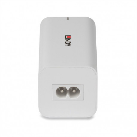 USB Charger - LINDY 100W 4-Port GaN Charger with 2x USB Type C and 2x Type A Ports, White