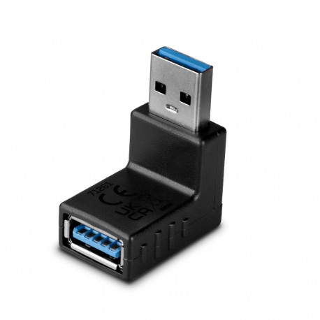 Adapter - LINDY USB 3.2 Type A to A 90° Adapter, M/F, 5Gbps, Black