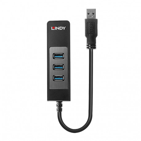 USB Hub - LINDY 3 Ports USB 3.0 Hub and Gigabit Ethernet Converter 5Gbps, WoL