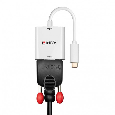Adapter - LINDY USB Type C to VGA Converter, White