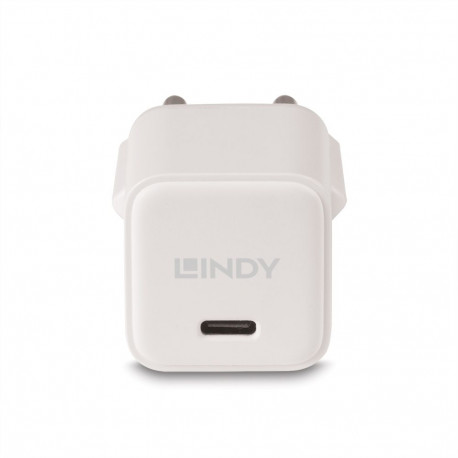 Charger - LINDY USB Type C GaN Charger, 20W, White