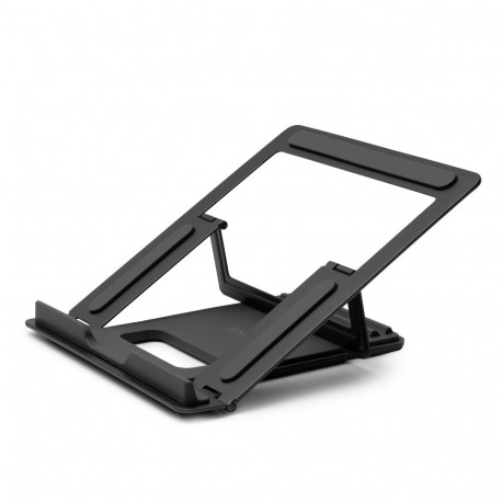 Laptop Stand - Lindy Foldable Adjustable Laptop Riser 90–113 mm Black And Silver