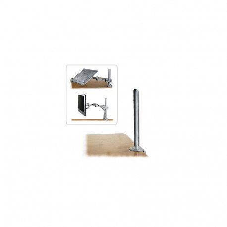 Work Table Clamp - LINDY Modular 450mm Desk Clamp Pole, 9kg Capacity, Aluminum, 450x80x88mm