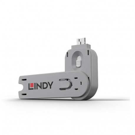 USB Port Blocker Key - Lindy No. 40624 USB Type A, White