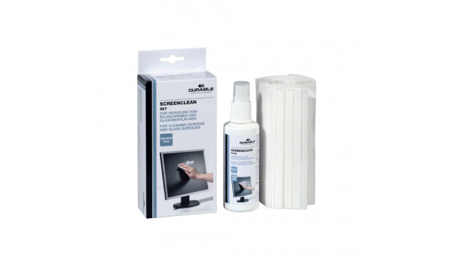 Ekraanipuhastuskomplekt Durable ScreenClean fluid 125ml + 20 puh.lappi