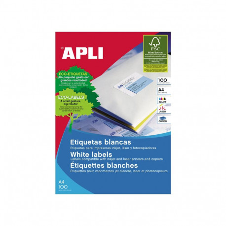 Etiketid Apli ILC iseliimuvad 63,5 x 38,1mm 25l/pk