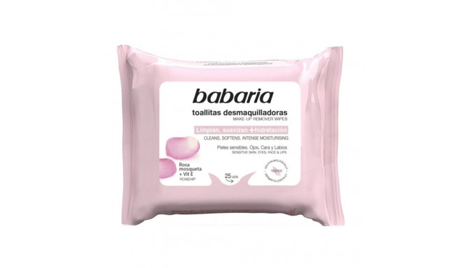 BABARIA ROSA MOSQUETA TOALLITAS DESMAQUILLANTES 25UN