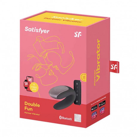 SATISFYER DOUBLE FUN VIBRADOR PAREJAS NEGRO NEGRO BLUETOOTH 1UN