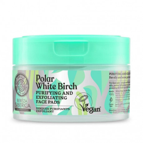 NATURA SIBERICA BEREZA POLAR WHITE BIRCH DISCOS EXFOLIANTES 20UN
