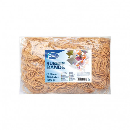 Rubber bands FOROFIS 1000gr d.60mm (80% latex) natural colour