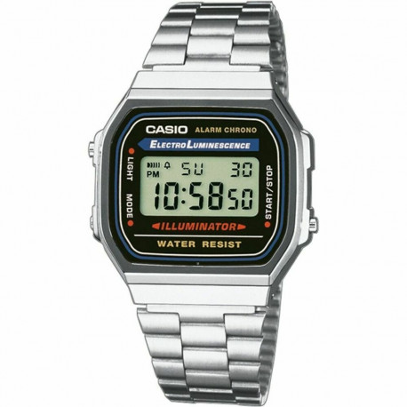 Meeste Kell Casio A168WA-1YES Must Hõbedane