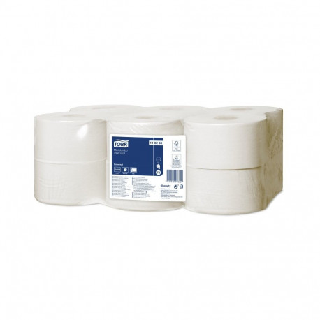 Toilet paper Tork Universal Mini Jumbo T2, 2 layers, 9.1cm x 150m, white 12 pcs