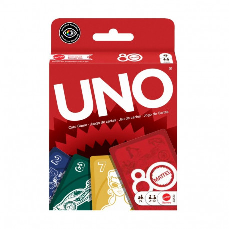 UNO® Mattel 80. juubeli rubiinpunane eriväljaanne