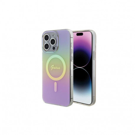 Guess Guess IML Iridescent MagSafe case for iPhone 15 Pro - pink