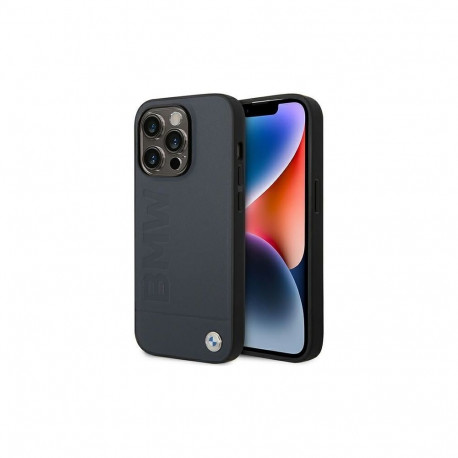 BMW Case BMW BMHMP14LSLLNA iPhone 14 Pro 6.1" navy/navy hardcase Leather Hot Stamp MagSafe