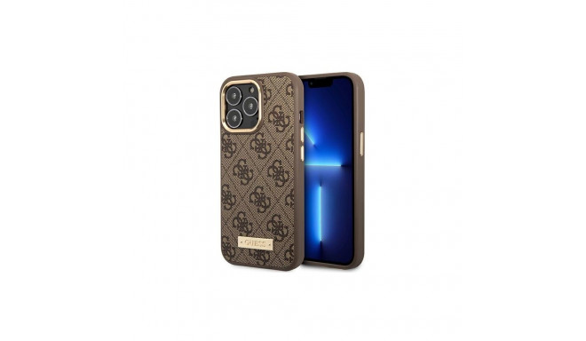 Guess Guess GUHMP14LU4GPRW iPhone 14 Pro 6.1 "brown / brown hard case 4G Logo Plate MagSafe