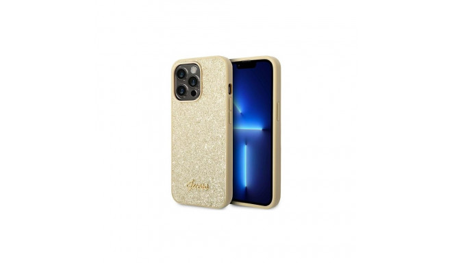 Guess Guess GUHCP14LHGGSHD iPhone 14 Pro 6,1" zoty/gold hard case Glitter Script
