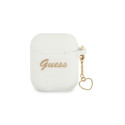 Guess Guess GUA2LSCHSH AirPods 1/2 cover white/white Silicone Charm Heart Collection