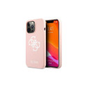 Guess Guess GUHCP13LLS4GWPI iPhone 13 Pro / 13 6.1" pink/pink hard case Silicone 4G Logo
