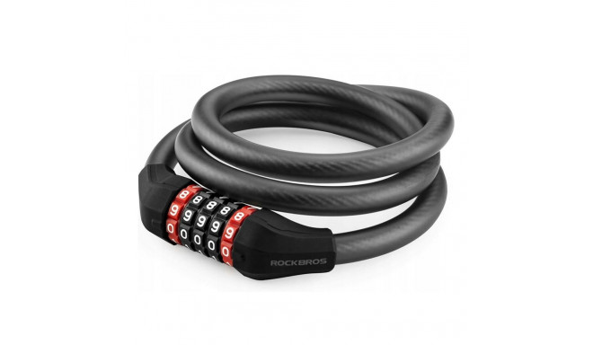 Rockbros Rockbros RKS507-1BK bicycle lock with combination 1.8 m - black