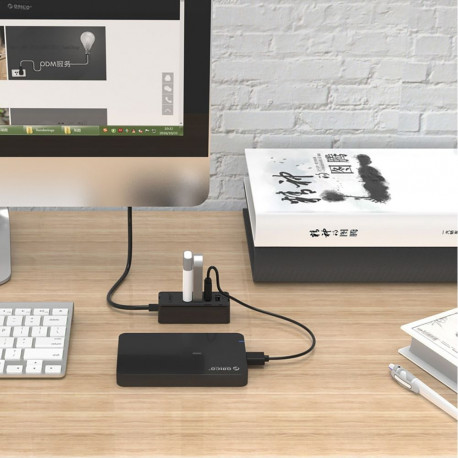 Orico Hub Orico W5P-U2-100 4x USB-A 2.0 + microUSB 5V 1m - black