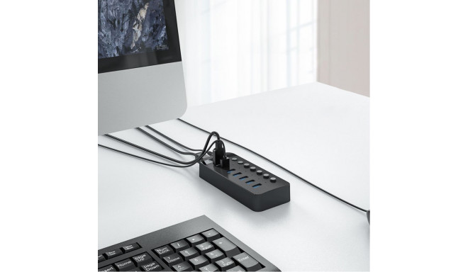 Orico Orico CT2U3-7AB 7x USB-A 3.0 Hub with Switches - Black