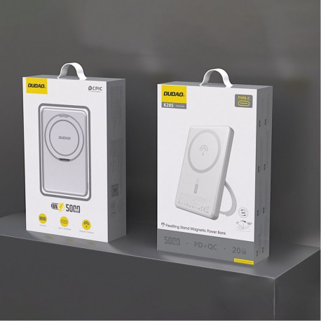 Dudao Dudao K28S 20W PD 5000mAh Powerbank with MagSafe and Stand - Silver