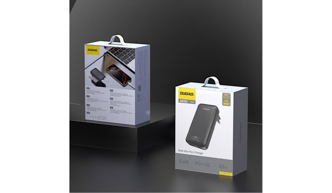 Dudao Dudao A65Q 65W GaN Travel Wall Charger USB-A / USB-C PD Ultra-Thin EU / US - Black