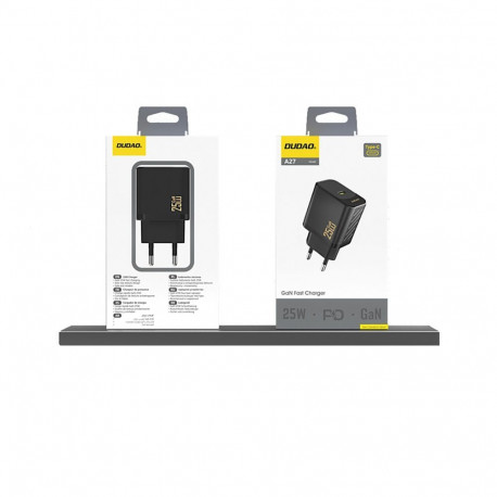 Dudao Dudao A27 25W GaN USB-C Wall Charger - Black