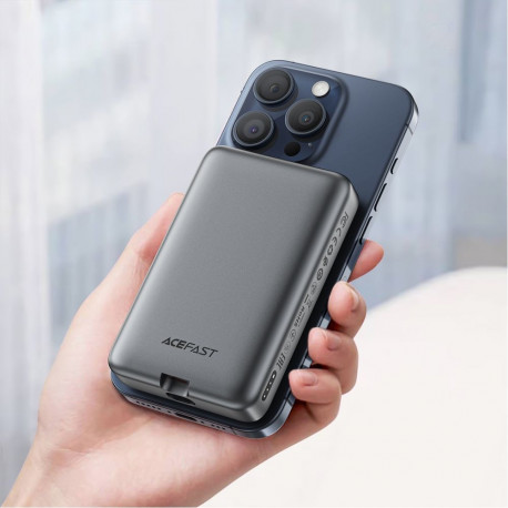 Acefast Powerbank Acefast M10 Magnetic 2x USB-C PD 30W with 15W Inductive Charging and USB-C Cable -
