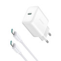 Joyroom Joyroom JR-TCF24 USB-C PD 30W QC SFC network charger - white + 1m USB-C cable