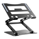 Wozinsky Laptop stand Wozinsky WRS-CPY75DSB aluminum + Free! smartphone stand - black