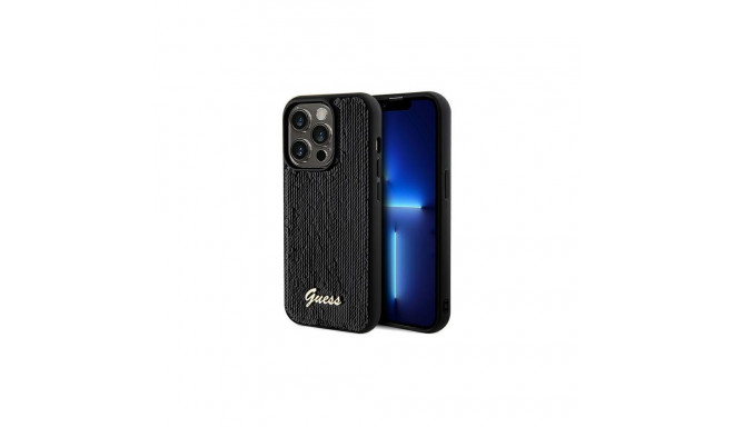 Guess Guess Sequin Script Metal case for iPhone 14 Pro Max - black
