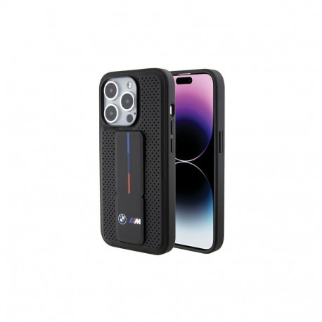 BMW BMW Grip Stand Smooth & Perforated case for iPhone 15 Pro Max - black