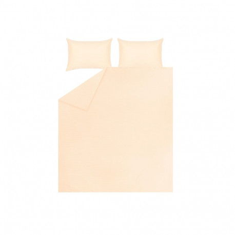 BED COV SET Striped Beige SATEEN 200x220