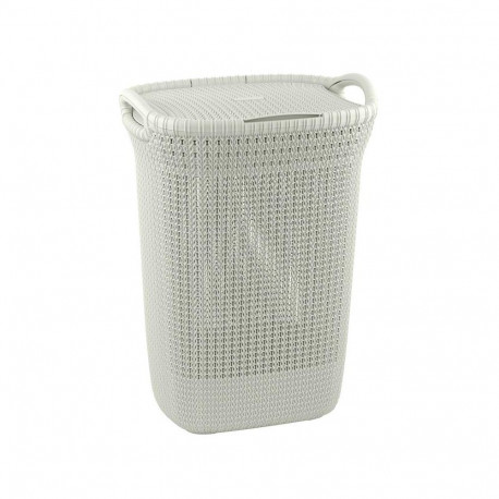 LAUNDRY HAMPER CURVER KNIT OASIS WHITE