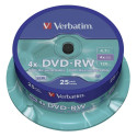 1x25 Verbatim DVD-RW 4,7GB 4x kiirus, matt hõbedane
