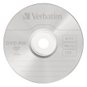 1x25 Verbatim DVD-RW 4,7GB 4x kiirus, matt hõbedane